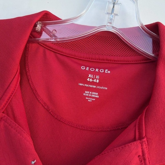 Lot of 3 George Polo Shirt Gray Golf Short Sleeve Red Blue White Striped XL - Picture 5 of 12